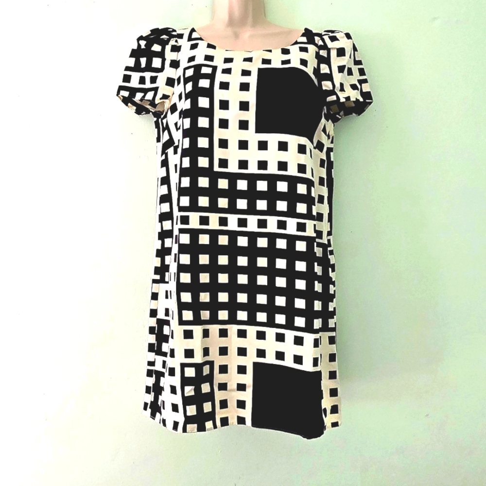 Black and White Silk Mini  Dress by Laundry Y2K Size 8